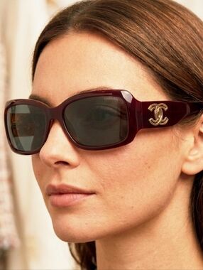 Chanel Brown/Burgundy CC Sunglasses